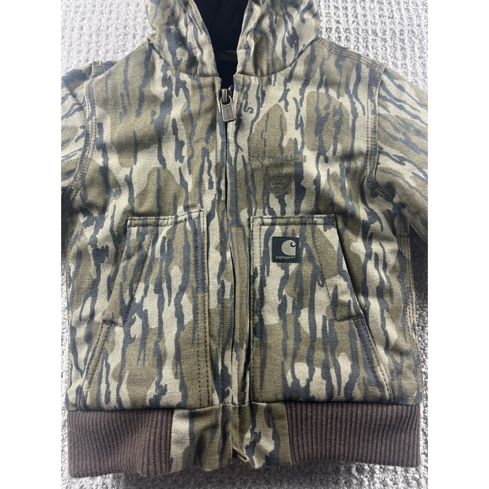 Carhartt Winter Canvas Jacket Mossy Oak Bottomland Camo Kids Toddler Boys 12M‎ - Picture 2 of 9